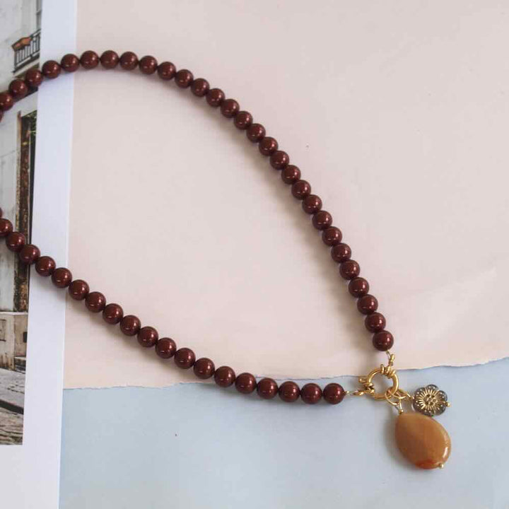 widaro parelketting bordeaux 8mm
