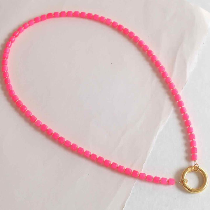 widaro brillenketting neonroze