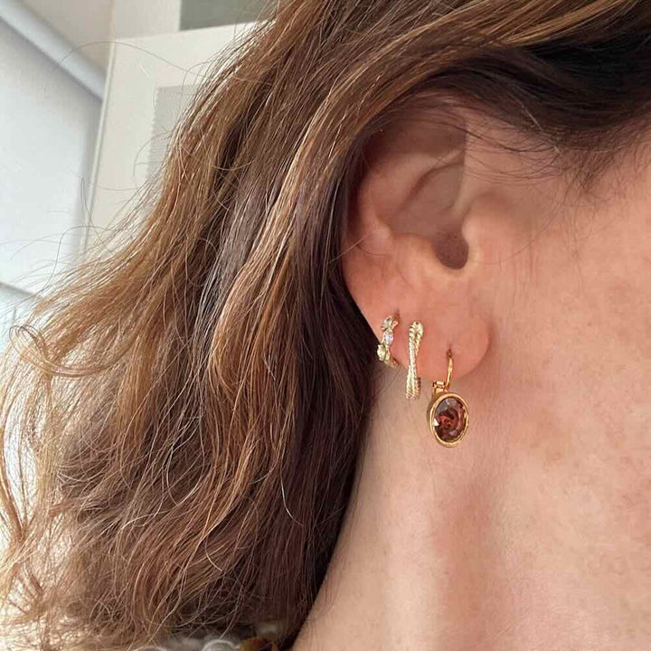 widaro oorbellen crystal brown ovals