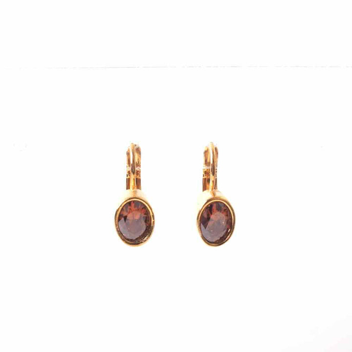 widaro oorbellen crystal brown ovals
