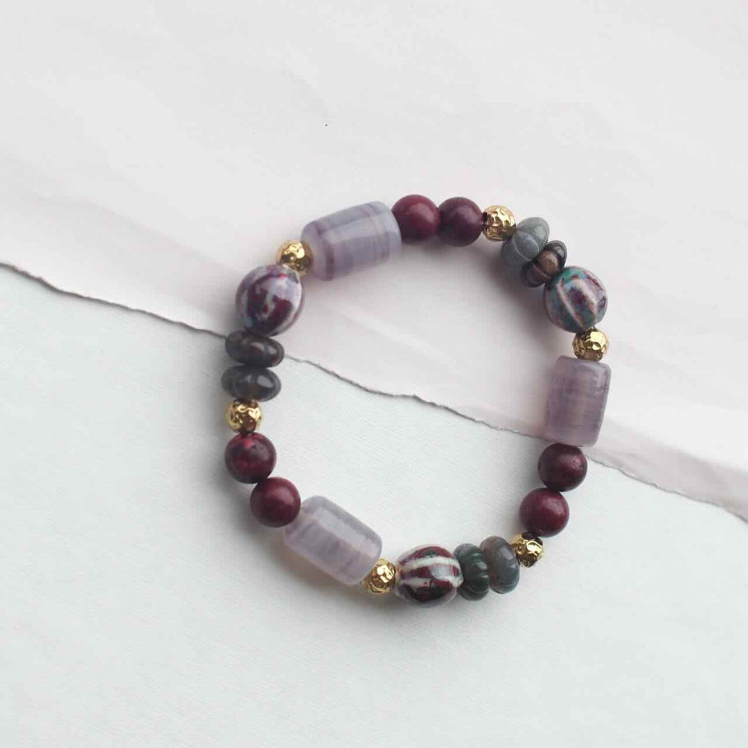 widaro armband burgundy brown beads