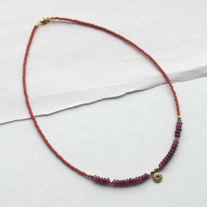 Widaro ketting burgundy brown charm