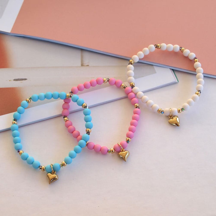 Widaro armband casual light pink/aqua/off white