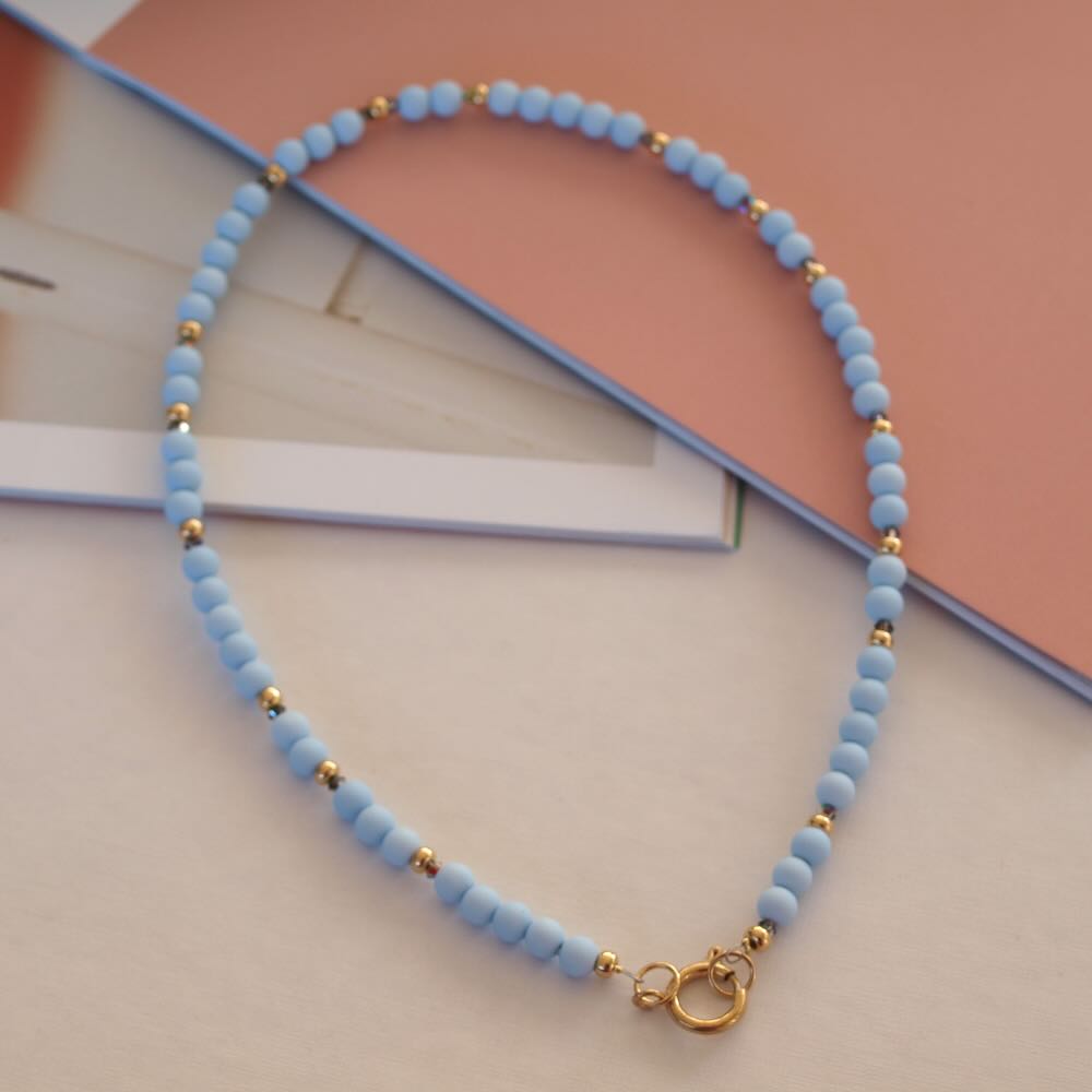 Widaro ketting casual lila/light blue/burgundy