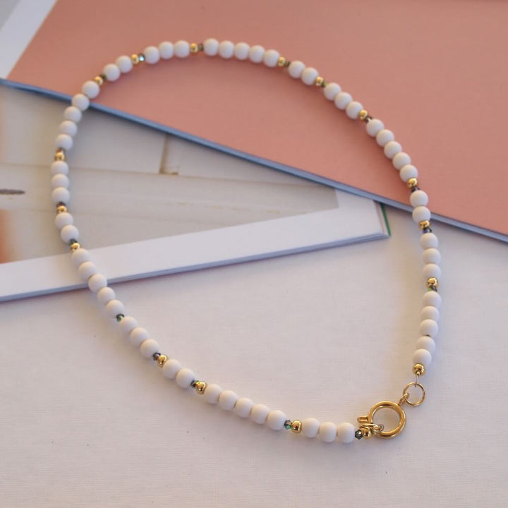Widaro ketting casual light pink/aqua/off white