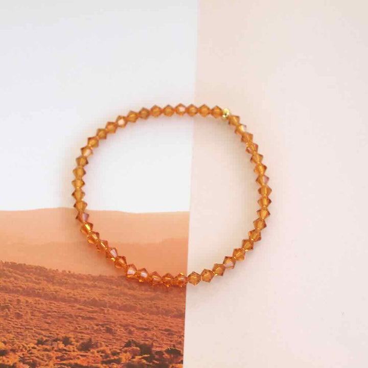 widaro armband swarovski brown beads