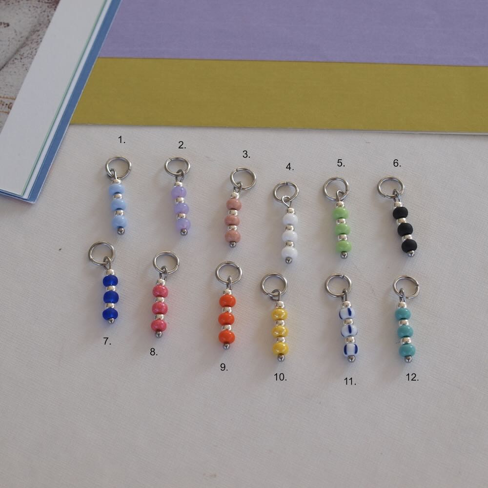 bedels color beads zilver (kies je kleur)