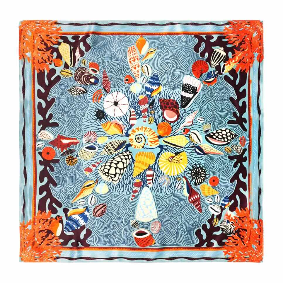 wild paris sjaal coral blue medium
