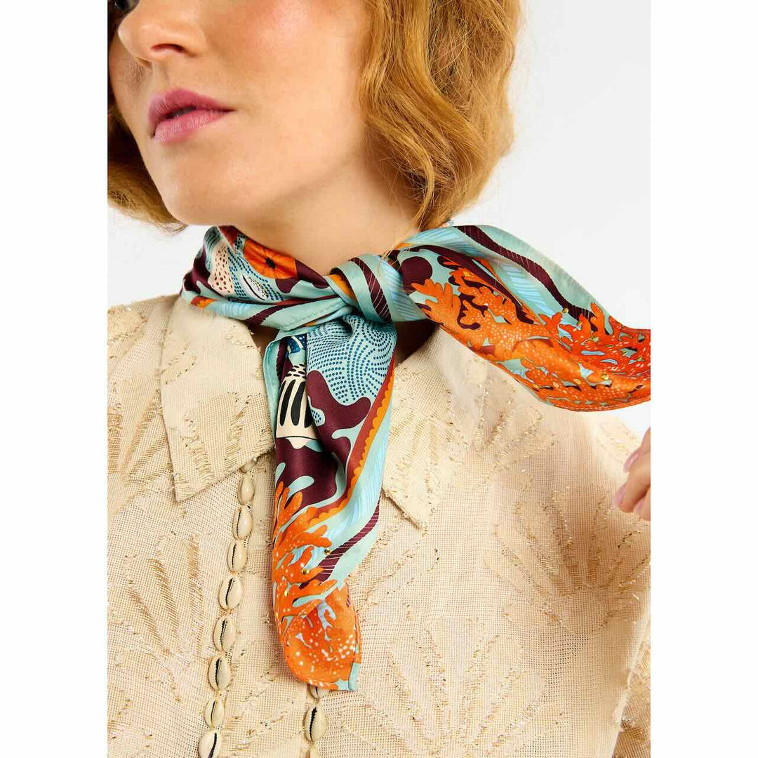 wild paris sjaal coral blue mini