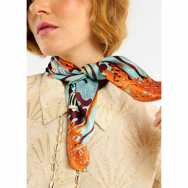 wild paris sjaal coral blue mini