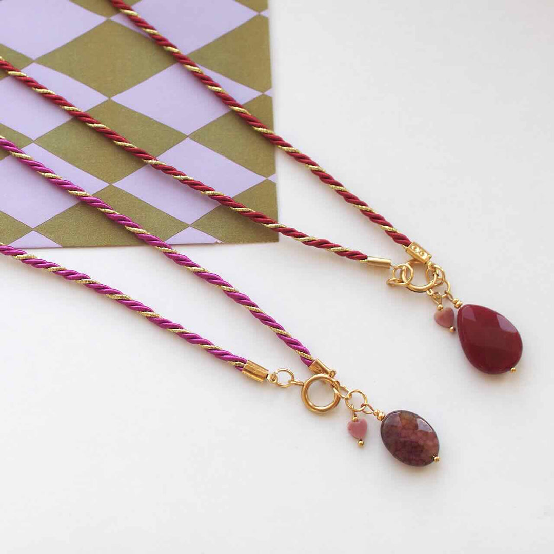 widaro ketting cord twist charms (kies je kleur)