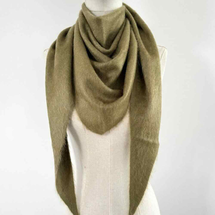 sjaalmania sjaal cosy triangle 100% brushed cashmere forest