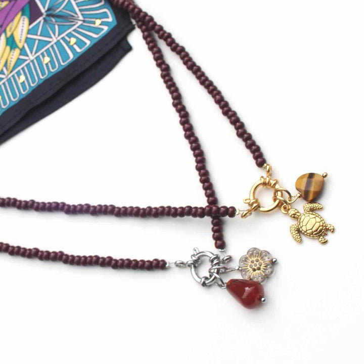 widaro ketting dark brown beads