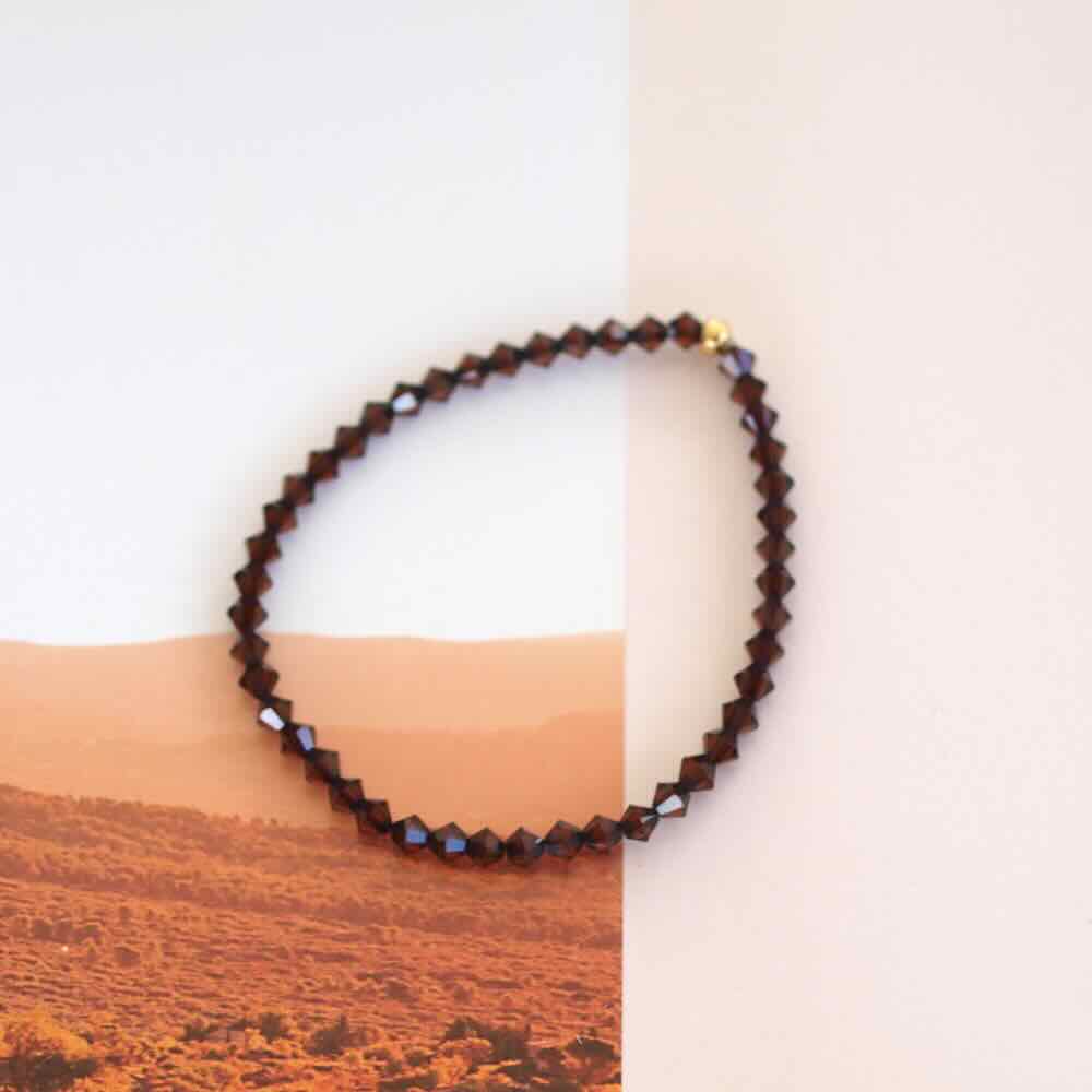 widaro armband swarovski brown beads