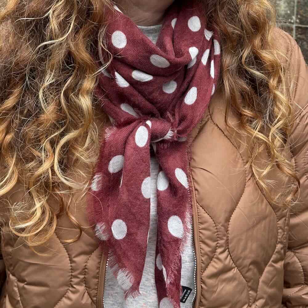 Sjaalmania cosy Dots cabernet