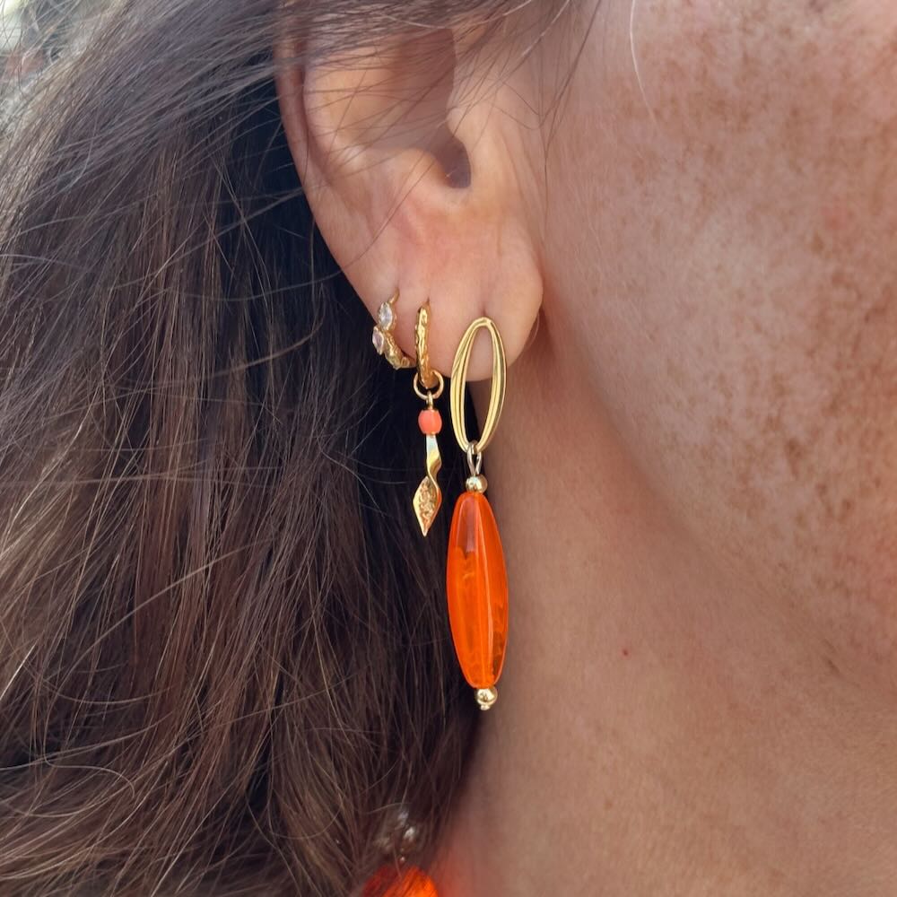 camps & camps oorbellen summer droplet orange
