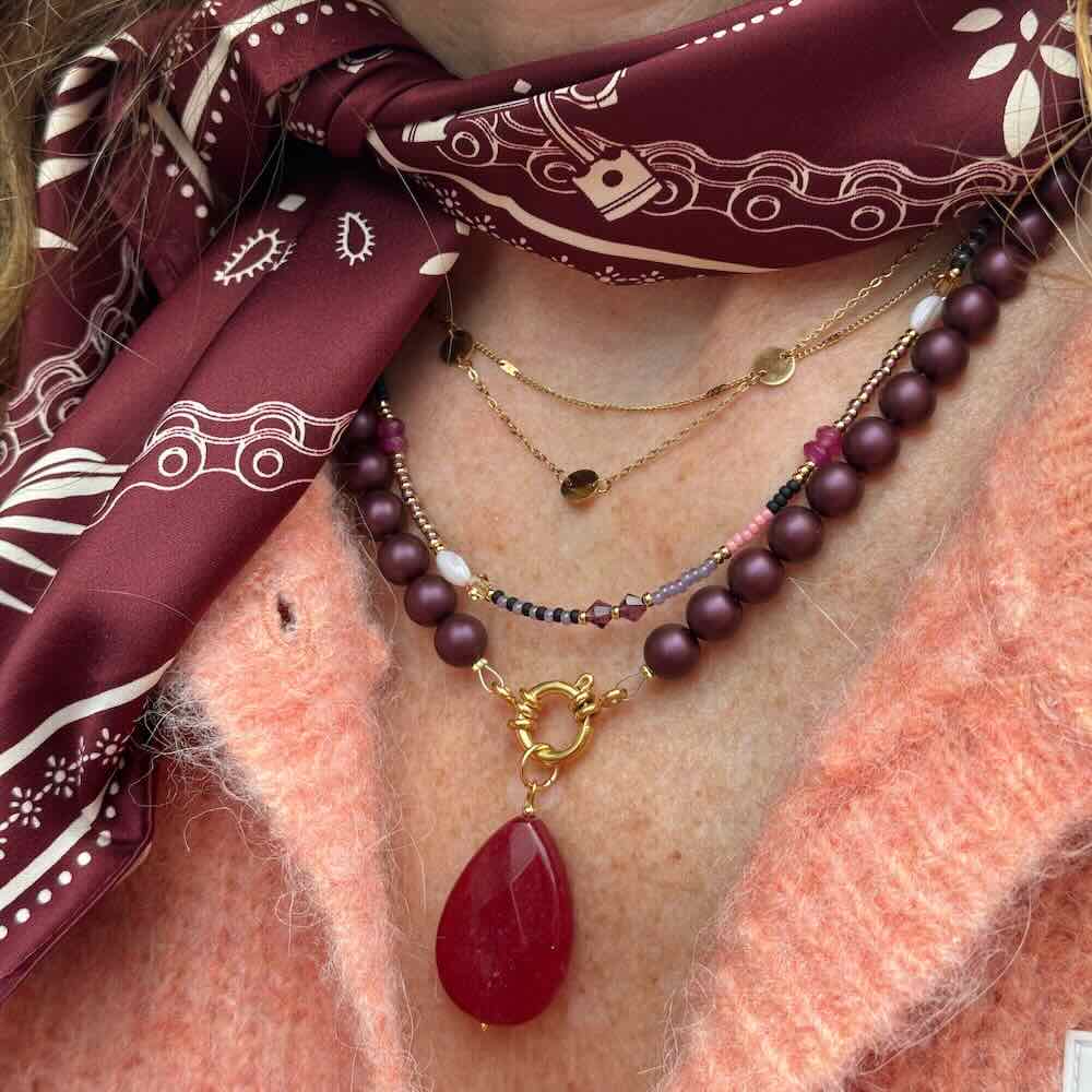 wild paris sjaal bandana burgundy mini
