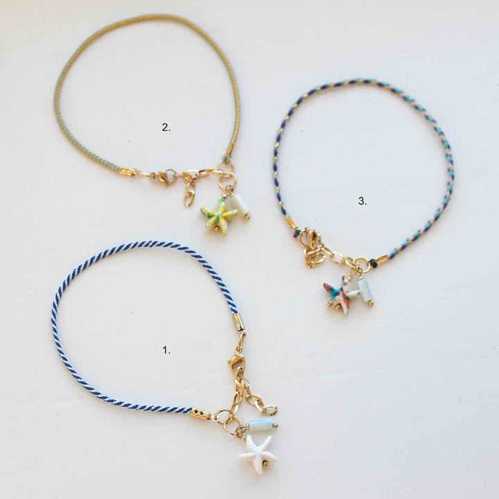 widaro enkelbandjes cord blue/green