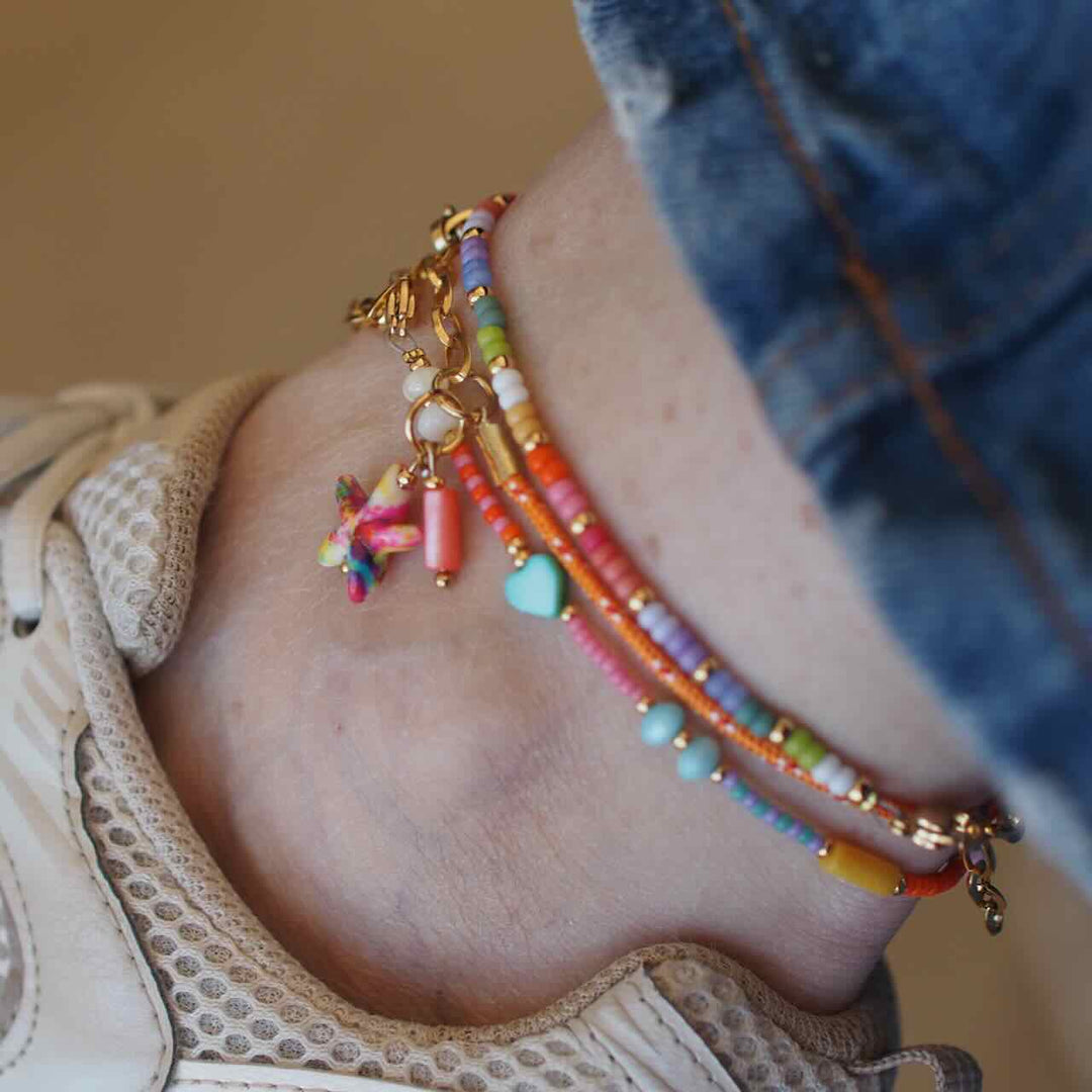 widaro enkelbandje colours and beads