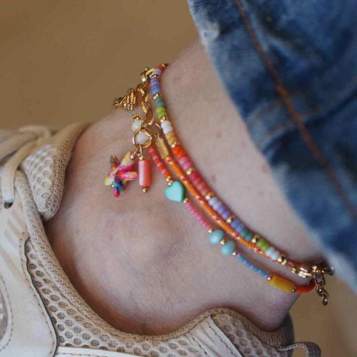 widaro enkelbandje colours and beads