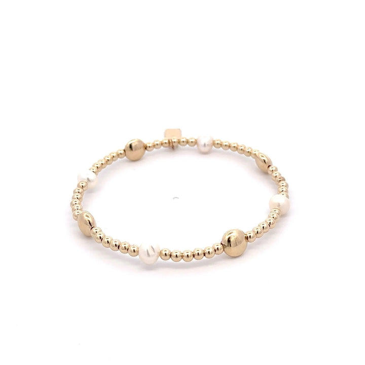 pscallme armband flat mixed pearl gold