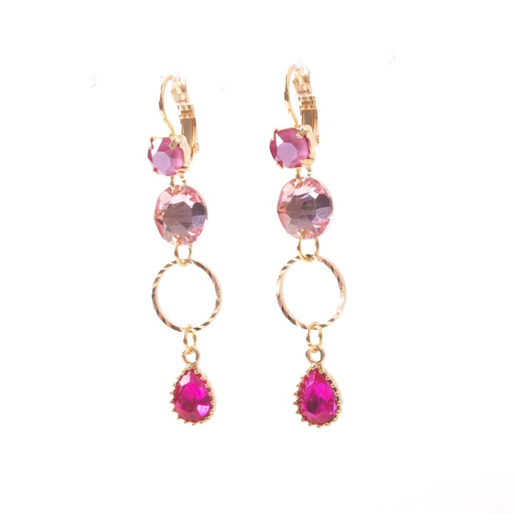 widaro oorbellen fuchsia open circle