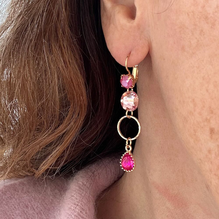 widaro oorbellen fuchsia open circle