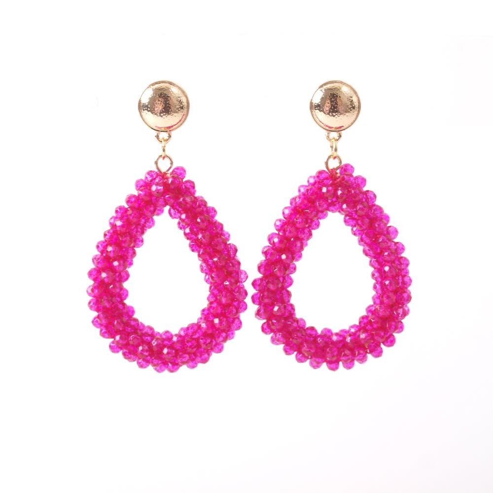 widaro oorbellen fuchsia drops