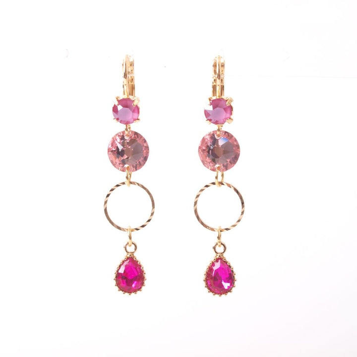 widaro oorbellen fuchsia open circle