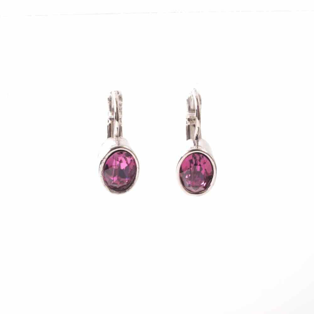 widaro oorbellen crystal fuchsia ovals