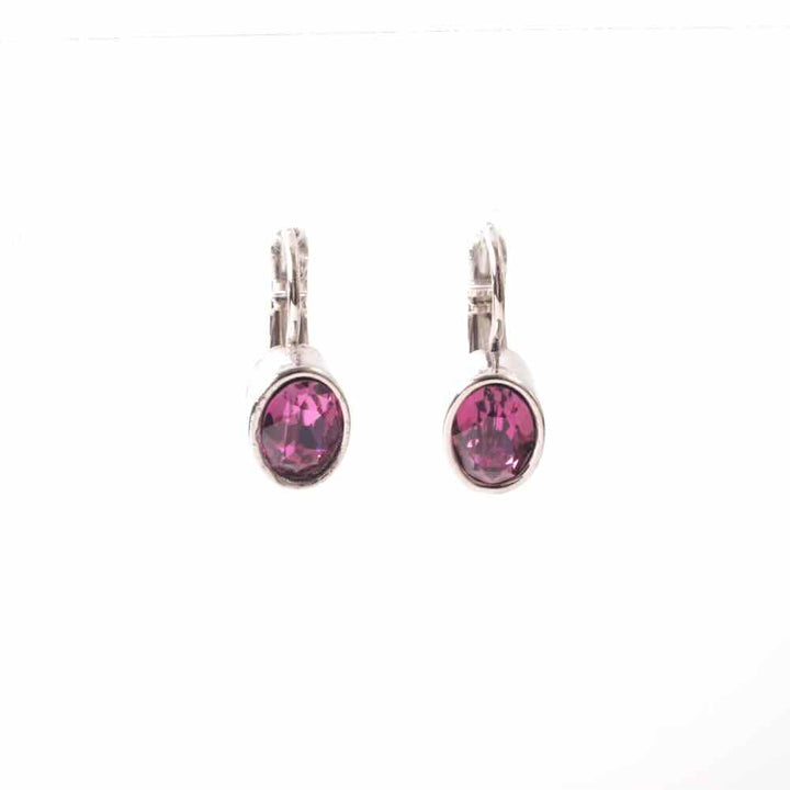 widaro oorbellen crystal fuchsia ovals
