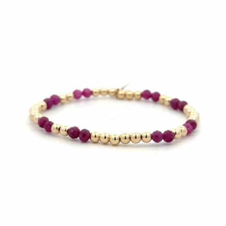 pscallme armband gaby fuchsia 4mm gold coloured