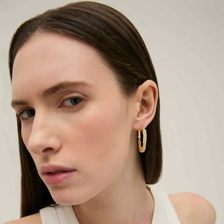 Gas bijoux oorbellen lyre mother of pearl