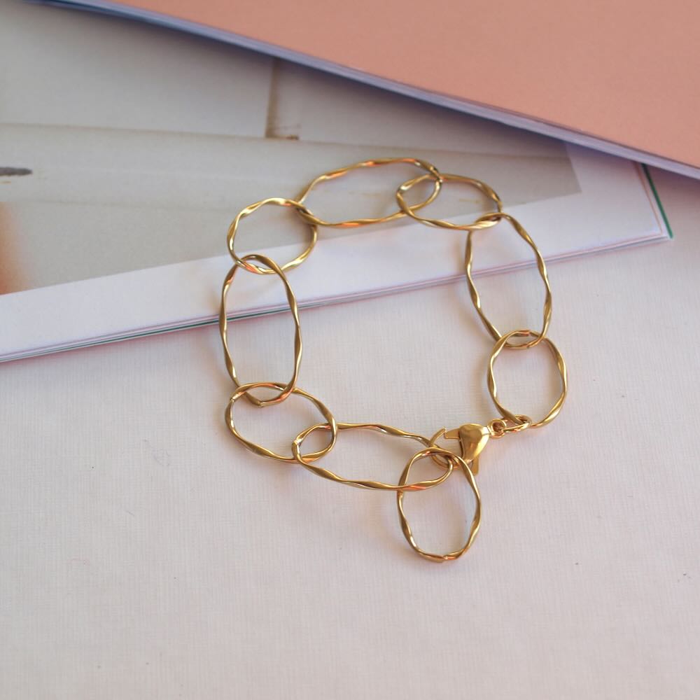 Widaro armband chain big oval gold