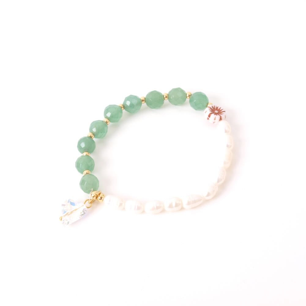 widaro fun ketting/armband pearls green agate