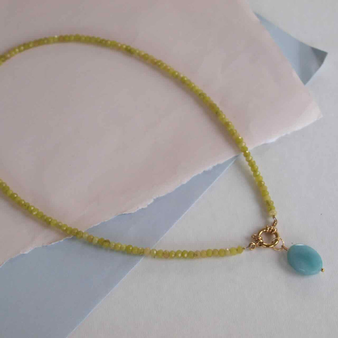 widaro ketting green agate