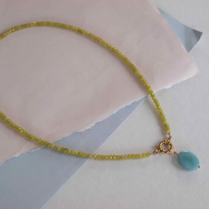 widaro ketting green agate