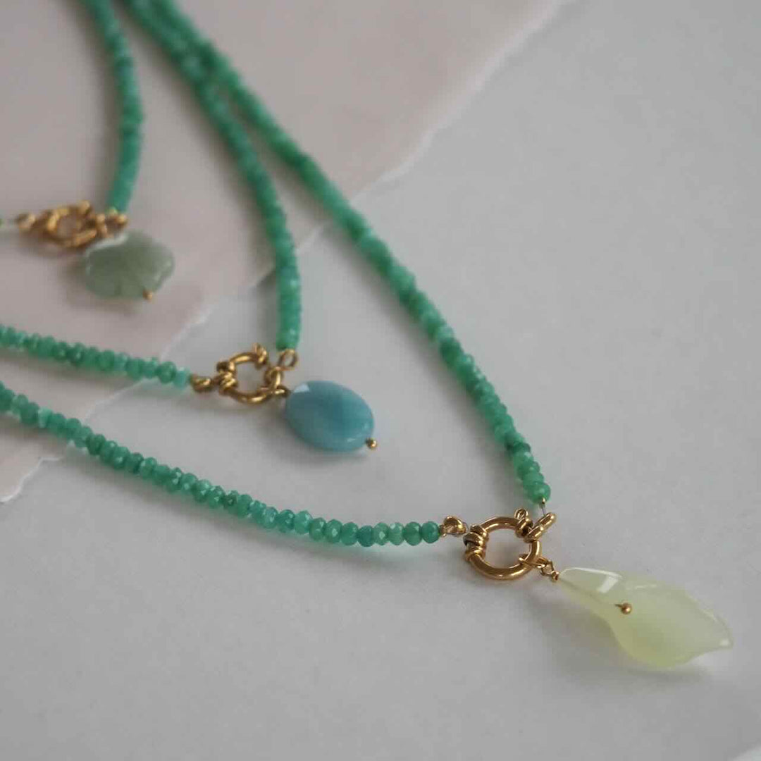 widaro ketting green agate (kies je lengte)