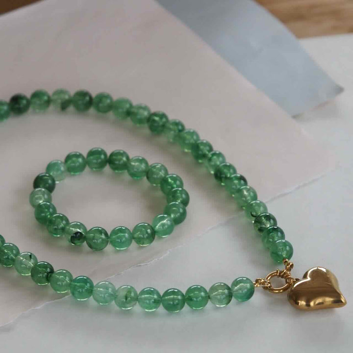 widaro ketting green marble