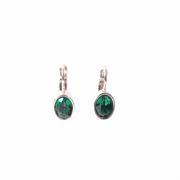 widaro oorbellen crystal green ovals
