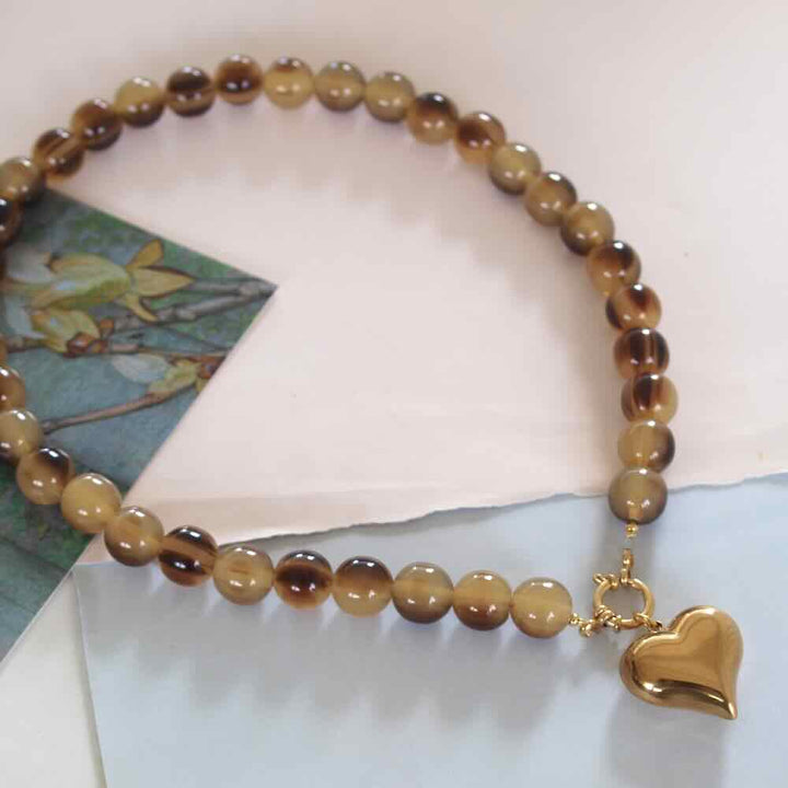 widaro ketting big beige brown