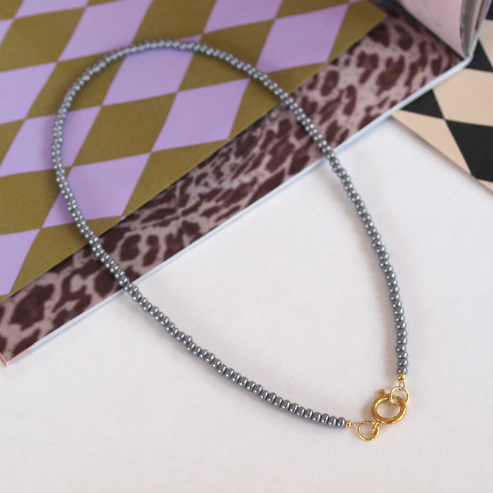 widaro ketting blue/grey beads (kies je kleur)