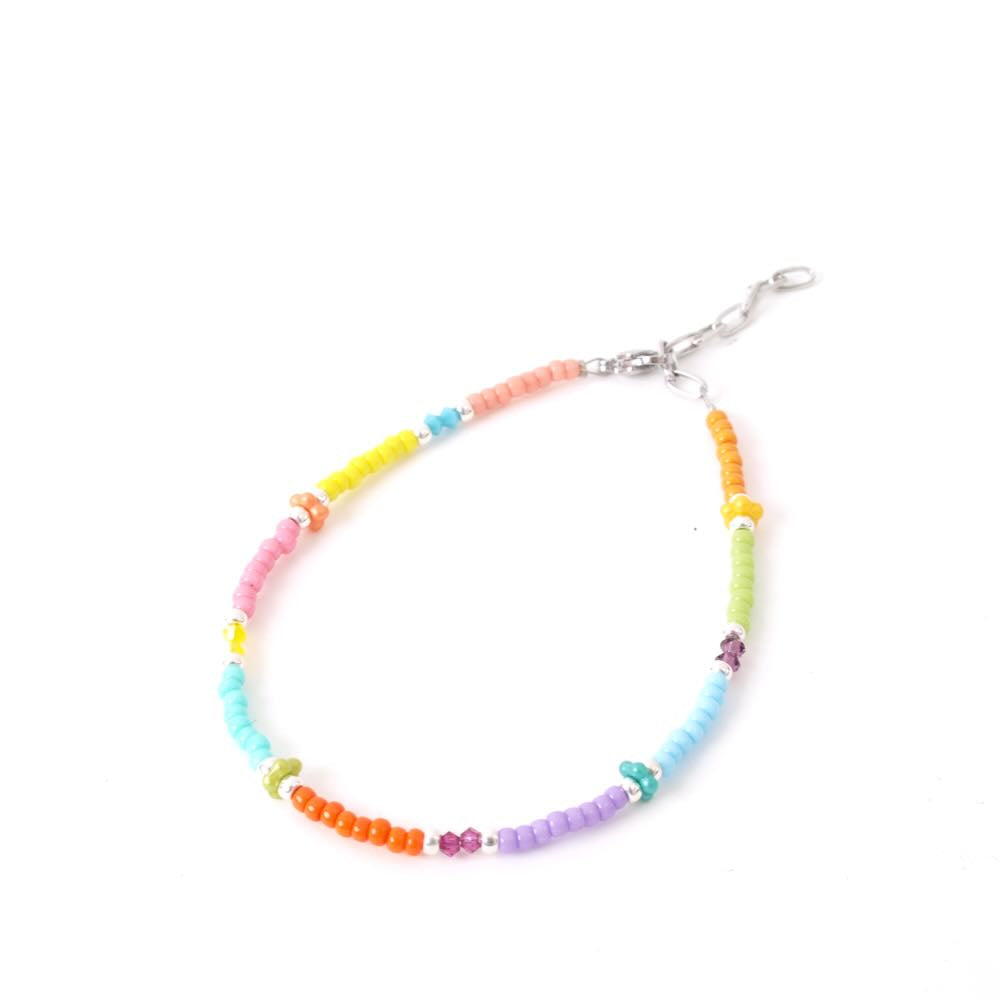 widaro enkelbandje gyspy bright colours silver