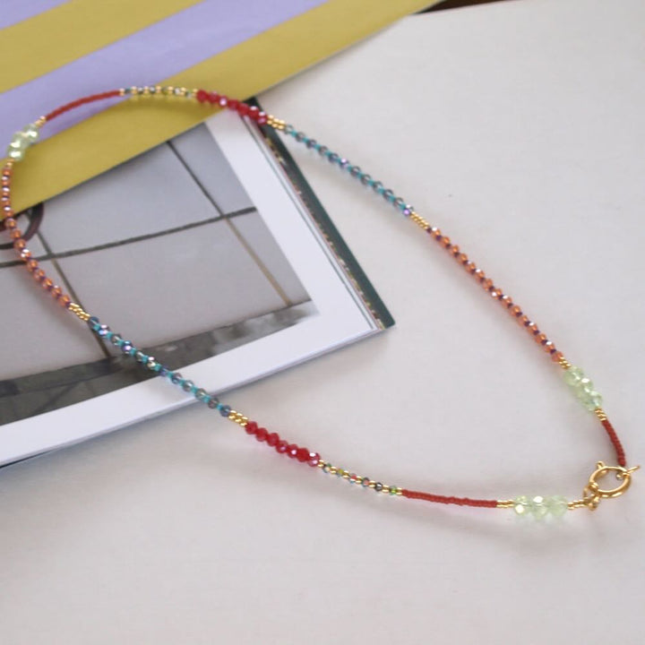 widaro ketting red and blue beads (kies je lengte)