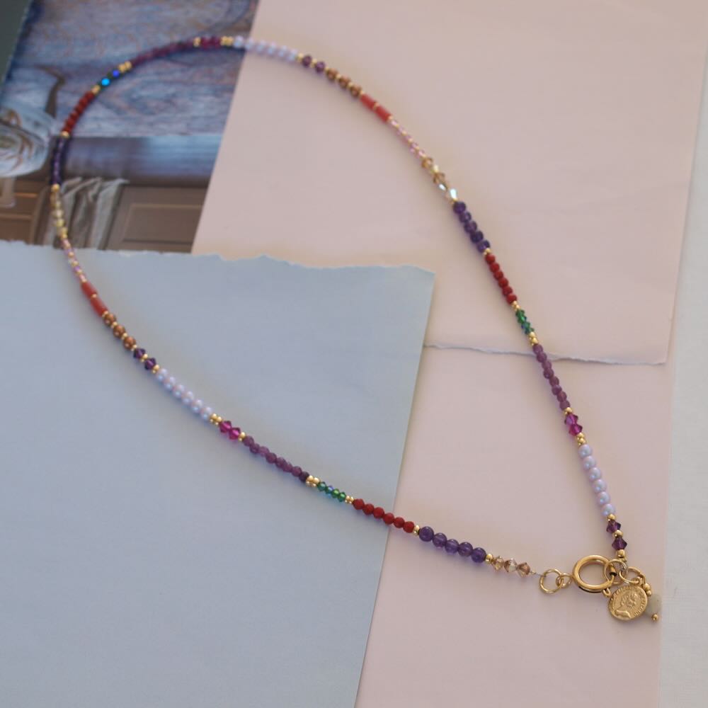 widaro ketting purple soft pink (kies je lengte)