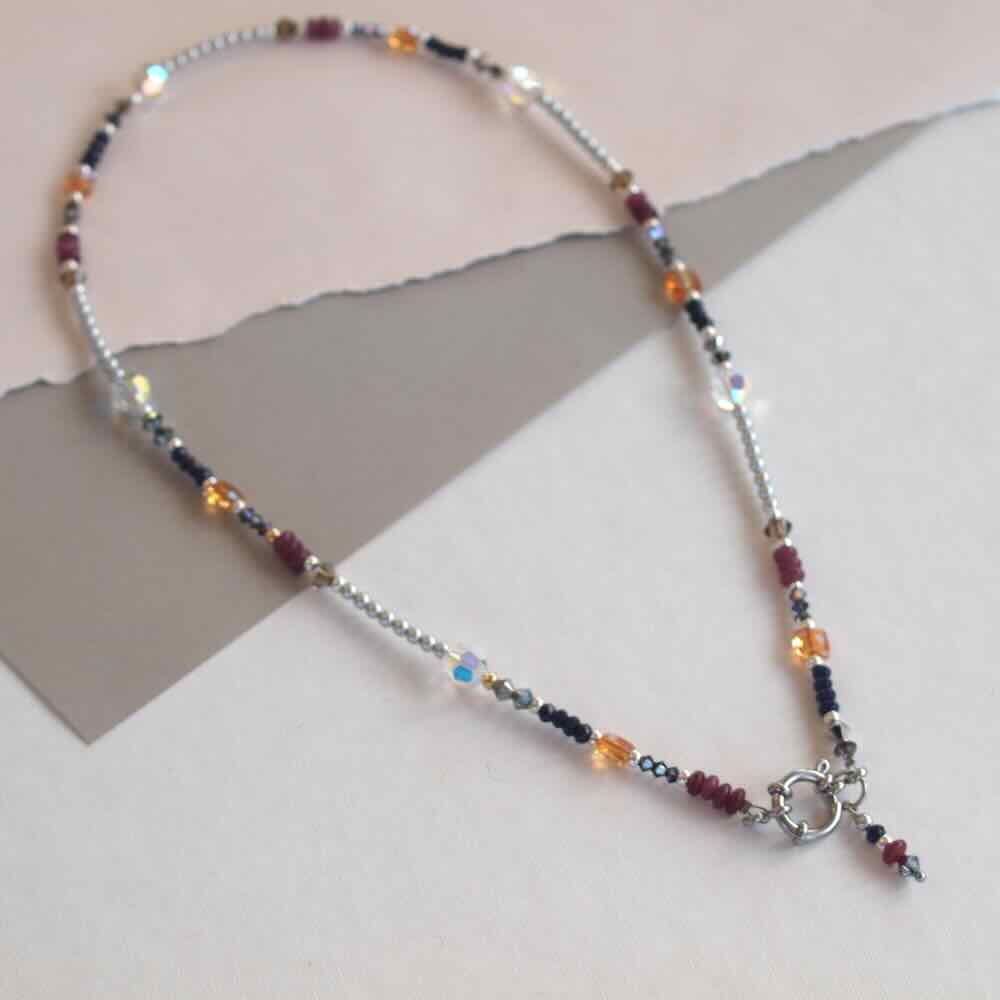 widaro ketting blue purple shine silver