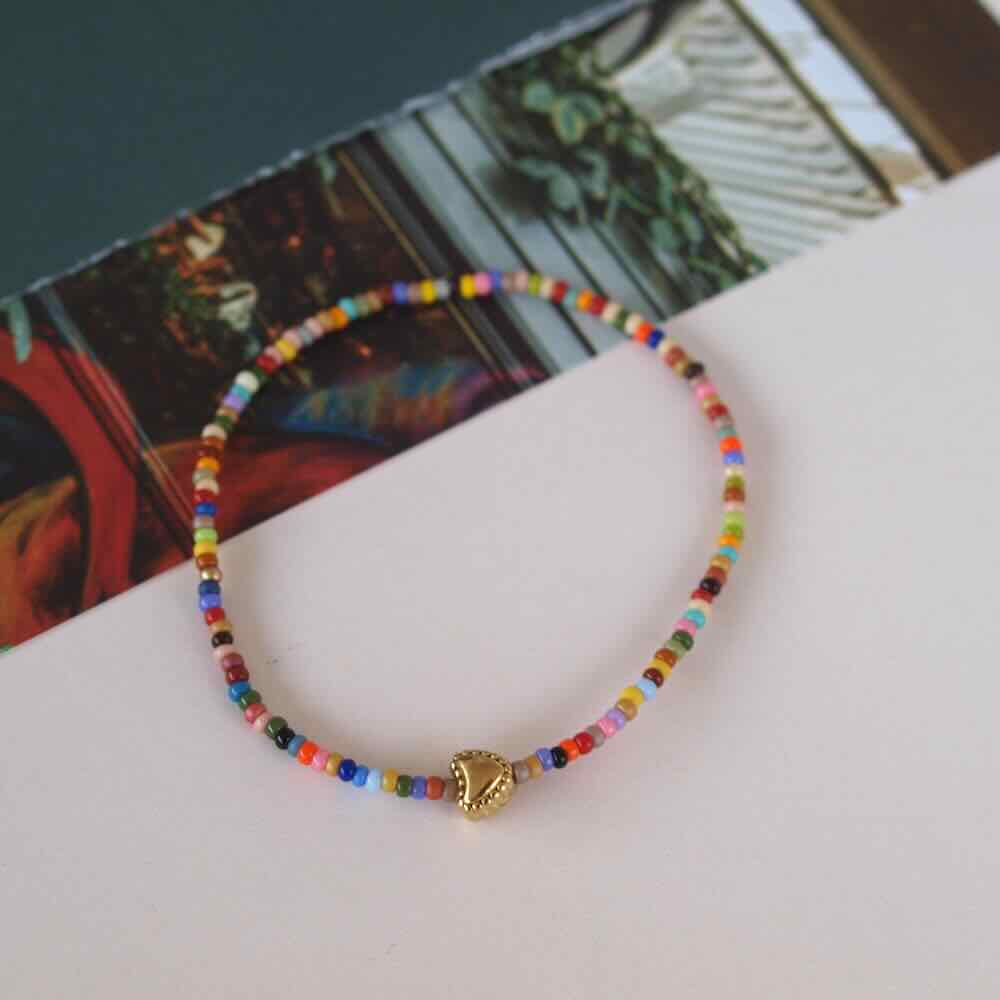widaro armband colour with a heart (kies je soort)