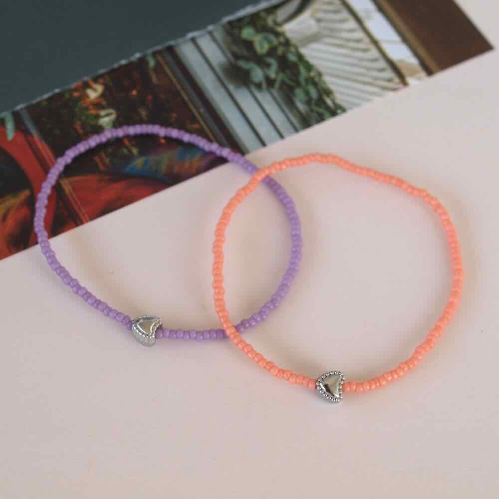 widaro armband colour with a heart (kies je soort)