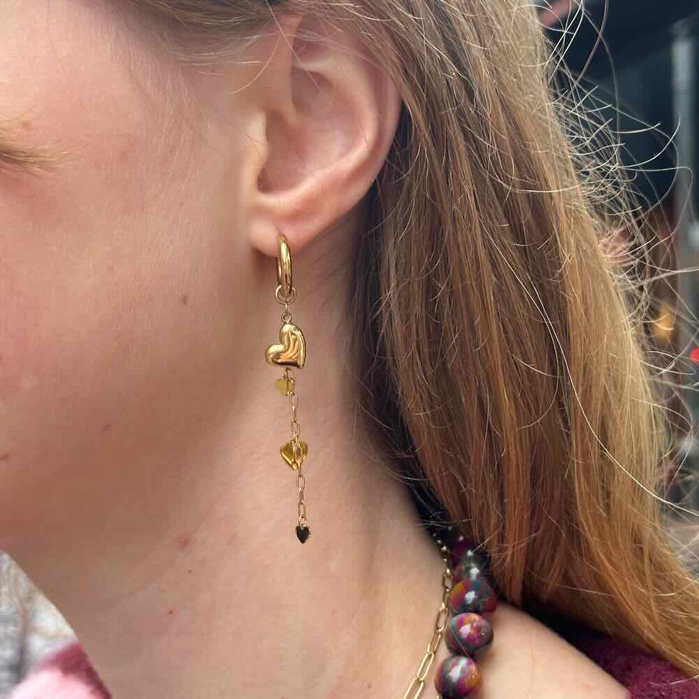 Rose & Camellia oorbellen little heart swing