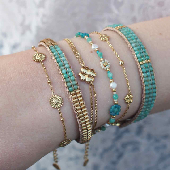 ibu jewels armband bamboo stones amazonite